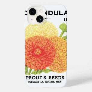 ビンテージ種パケットラベルアート、カレンデュラの花 Case-Mate iPhone 14ケース