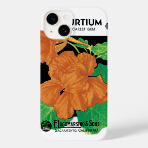 ビンテージ種パケットラベルアート、ナスターチウムの花 Case-Mate iPhone 14ケース
