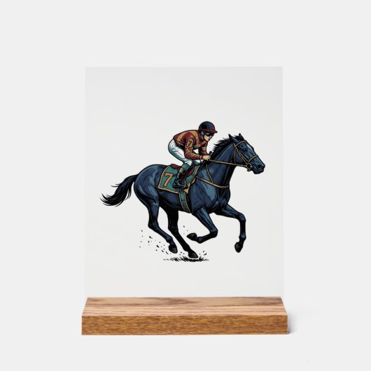 ビンテージ競馬騎手ベクター デザイン_1 アクリルサイン (正面)