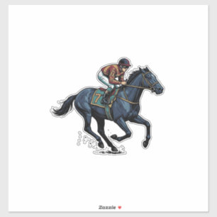 ビンテージ競馬騎手ベクター デザイン_1 シール