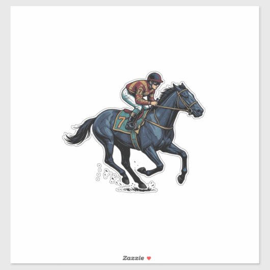 ビンテージ競馬騎手ベクター デザイン_1 シール (シート)