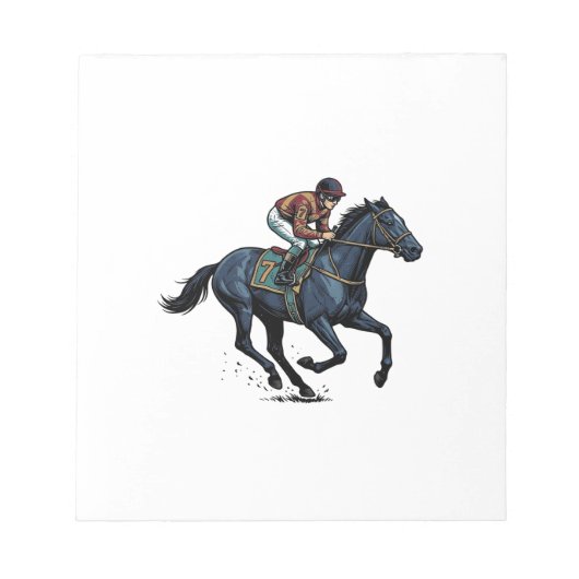 ビンテージ競馬騎手ベクター デザイン_1 ノートパッド (正面)