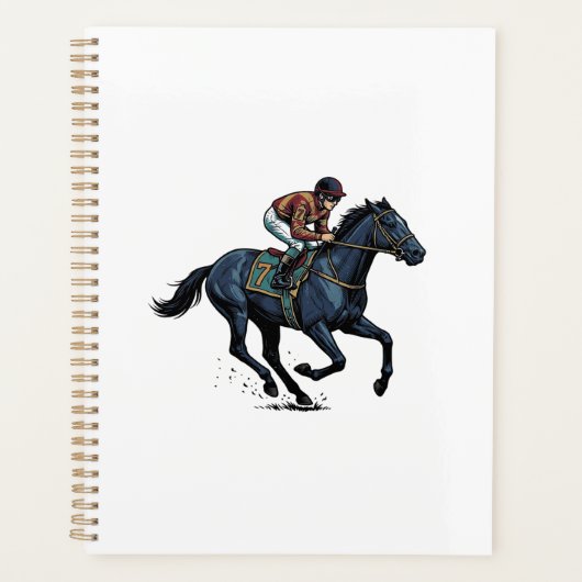 ビンテージ競馬騎手ベクター デザイン_1 プランナー手帳 (正面)