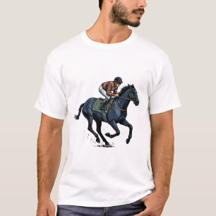 ビンテージ競馬騎手ベクター デザイン_1 Tシャツ