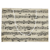ビンテージ紙に書かれた楽譜 ラージペーパーバッグ (裏面)