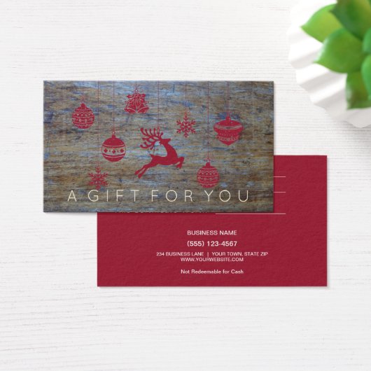 ビンテージ素朴クリスマスギフトカード証明書 (デスク)