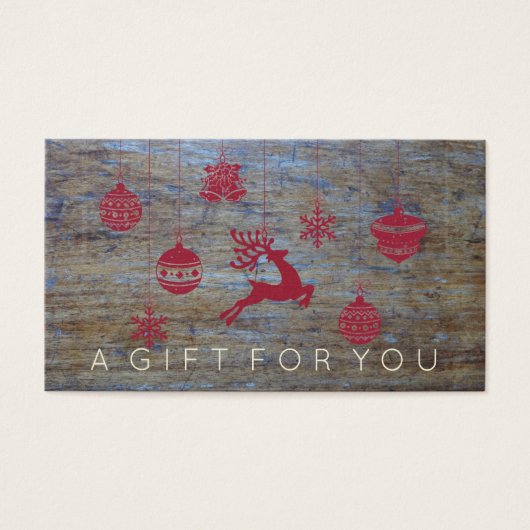 ビンテージ素朴クリスマスギフトカード証明書 (正面)