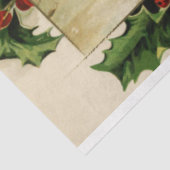 ビンテージ素朴クリスマススノーバード付き/ホリー 薄葉紙 (詳細)
