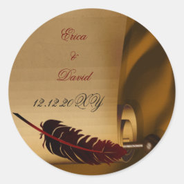 ビンテージ結婚式のラベル ラウンドシール