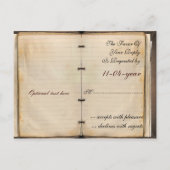 ビンテージ結婚式の出欠カード インビテーションポストカード (裏面)