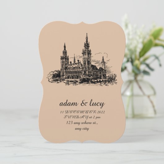 ビンテージ結婚式の招待状 (スタンド正面)