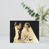 ビンテージ結婚式の新郎新婦 ポストカード (スタンド正面)