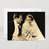 ビンテージ結婚式の新郎新婦 ポストカード (正面/裏面)