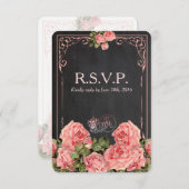 ビンテージ結婚式の黒板 – リプライカード 出欠カード (正面/裏面)