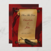 ビンテージ結婚式セーブ・ザ・デート案内 案内ポストカード (正面/裏面)