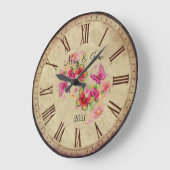 ビンテージ結婚式 ラージ壁時計 (傾斜)