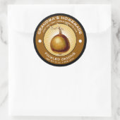 ビンテージ自家製漬け玉ねぎラベルテンプレート ラウンドシール (バッグ)