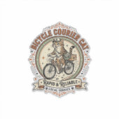 ビンテージ自転車宅配猫 シール (正面)