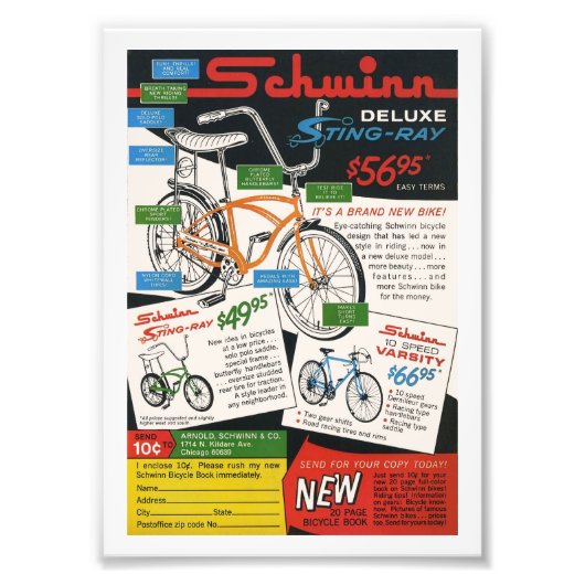 ビンテージ自転車広告 フォトプリント            (正面)
