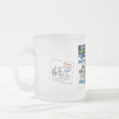 ビンテージ自転車広告 フロストグラスマグカップ (左)