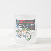 ビンテージ自転車広告 フロストグラスマグカップ (中央)