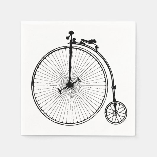 ビンテージ自転車 スタンダードカクテルナプキン (正面)
