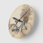 ビンテージ自転車 ラウンド壁時計 (傾斜)