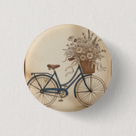 ビンテージ自転車 缶バッジ (正面)