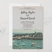 ビンテージ船の島の夏のデスティネーションウェディング 招待状 (正面)