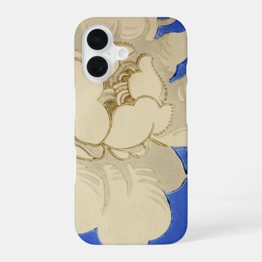 ビンテージ花の壁紙パターン iPhone 16ケース (裏面)