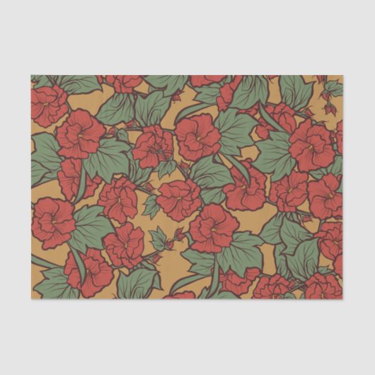 ビンテージ花の春と夏のパターン 薄葉紙 (正面)