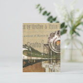 ビンテージ蒸気機関車 鉄道 ポストカード (スタンド正面)