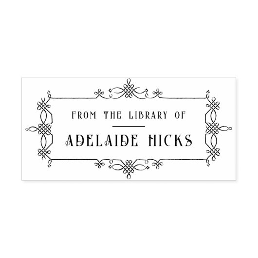 ビンテージ装飾フレーム 本の所有者プレート用 ラバースタンプ (インプリント)