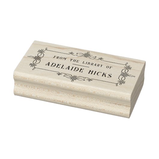 ビンテージ装飾フレーム 本の所有者プレート用 ラバースタンプ (スタンプ)
