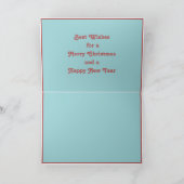 ビンテージ西部カウガール子供とクリスマスストッキング カード (内部)