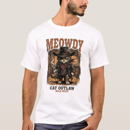 ビンテージ西部劇コミックの猫の無法者 Tシャツ
