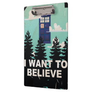 ビンテージ警察電話ボックス I Want to Believe クリップボード