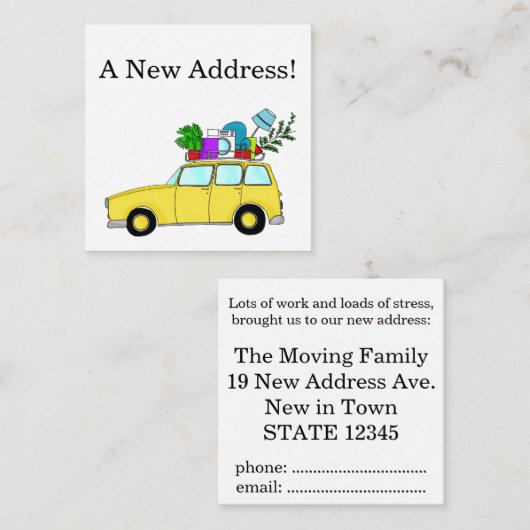 ビンテージ車の新しいアドレスカード エンクロージャーカード (正面/裏面)