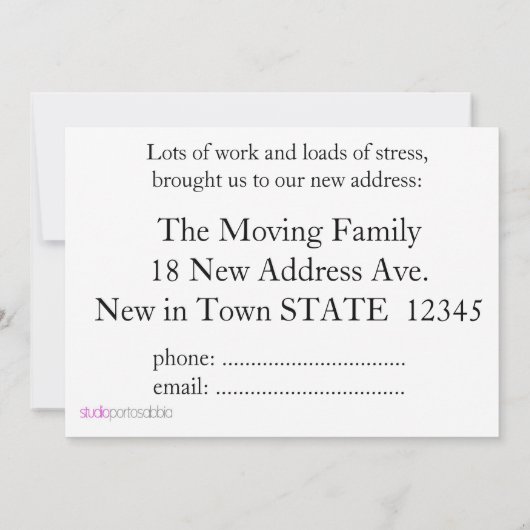 ビンテージ車の新しいアドレスカード 案内状 (裏面)