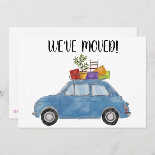 ビンテージ車の新しいアドレスカード 案内状 (正面/裏面)