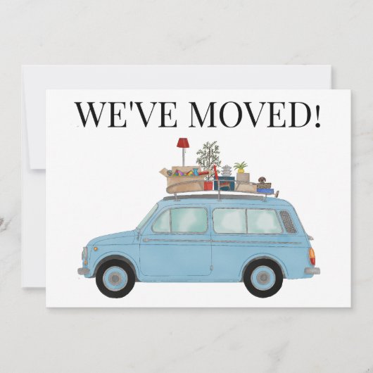 ビンテージ車の新しいアドレスカード 案内状 (正面)