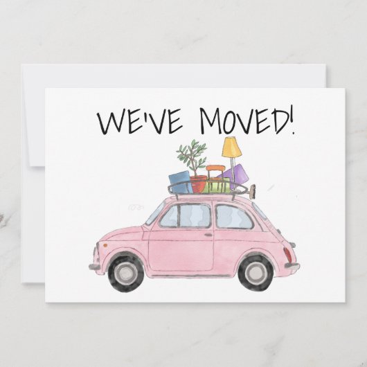 ビンテージ車の新しいアドレスカード 案内状 (正面)