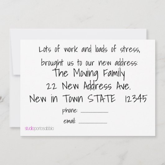 ビンテージ車の新しいアドレスカード 案内状 (裏面)