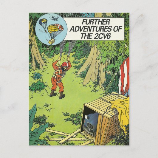 ビンテージ車はがき |シトロエン2cv |フランス ポストカード (正面)