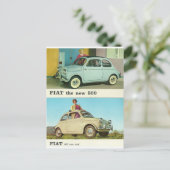 ビンテージ車はがき |フィアット500 |イタリア ポストカード (スタンド正面)