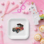 ビンテージ車 ペーパープレート (パーティー)