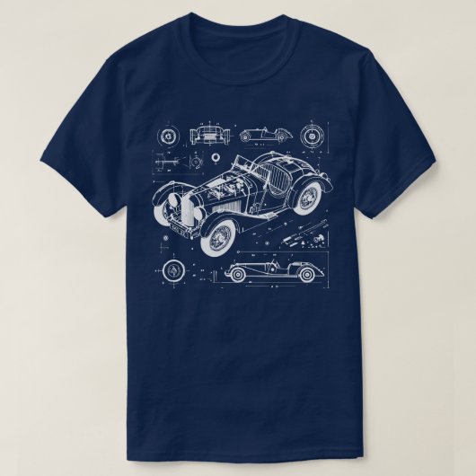 ビンテージ車 Tシャツ (デザイン正面)