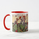 ビンテージ野球スポーツチーム、少年たちの喧嘩 マグカップ (左)