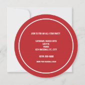 ビンテージ野球 PLAY BALL 赤いパーティー招待状 招待状 (裏面)