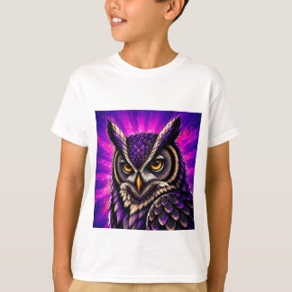 ビンテージ野生生物 フクロウ デザイン Tシャツ